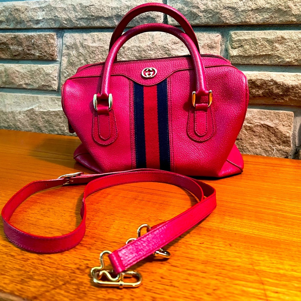 Vintage Gucci Boston Bag- Red